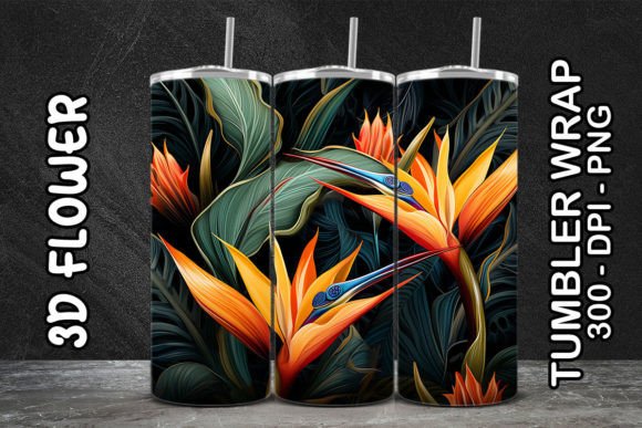 3D Bird of Paradise Flower Tumbler 1: A Comprehensive Guide to Digital Sublimation Design