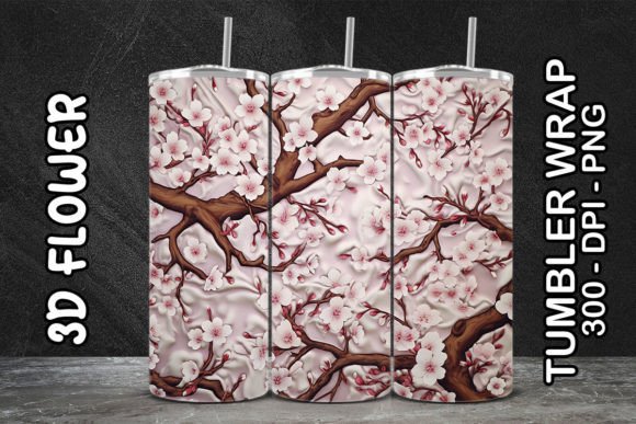 3D Cherry Blossom Flower Tumbler 1 Design Guide