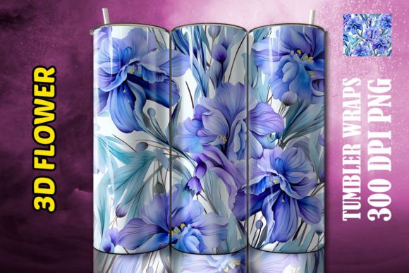 3D Flower Tumbler 18: Digital Sublimation Wrap Guide