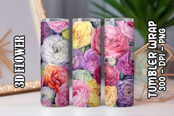 3D Flower Tumbler 24: Elevating Sublimation Projects with Realistic Botanical Designs