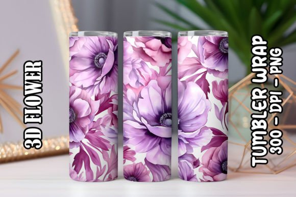 3D Flower Tumbler 32: Elevating Sublimation Projects with High-Resolution Digital Design