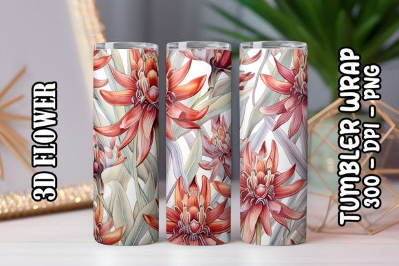 3D Flower Tumbler 71: Creative Sublimation Design