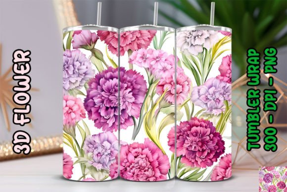 3D Flower Tumbler 9: Elevating Sublimation Projects with Realistic Floral Designs