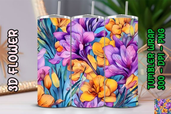 3D Flower Tumbler 92: Sublimation Design Guide