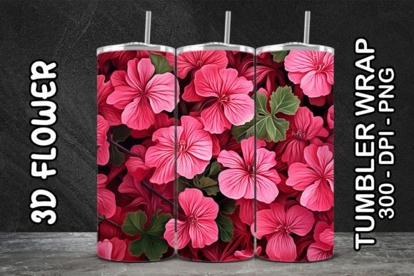 3D Geranium Flower Tumbler 1: A Comprehensive Guide to Digital Sublimation Design