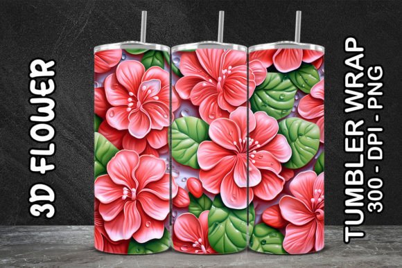 3D Geranium Flower Tumbler: Sublimation Design Guide