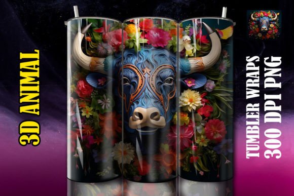 3D Water Buffalo Tumbler 3: Creative Sublimation Design