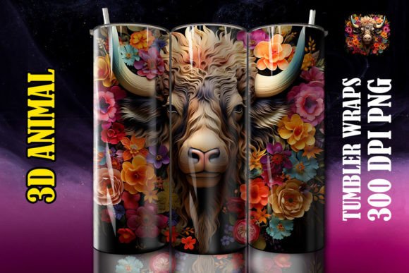 3D Yak Tumbler 1: Elevating Sublimation Projects with High-Resolution Digital Wraps