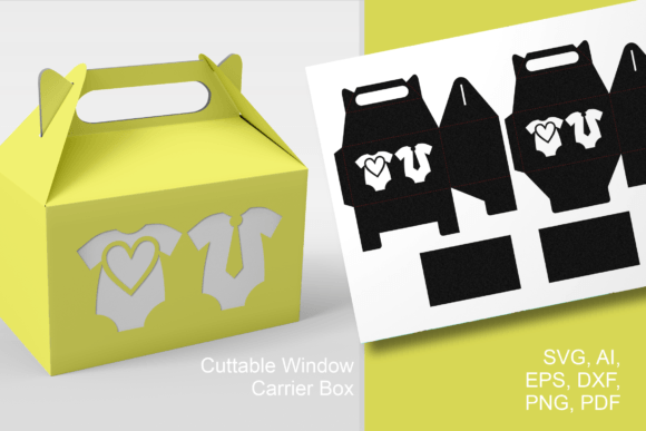 Baby Shower Gable Gift Box Template SVG Guide