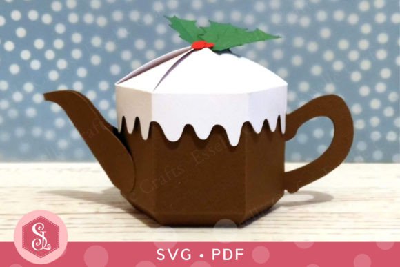 Christmas Pudding Teapot Box SVG PDF: A Festive Packaging Solution for Tea Lovers