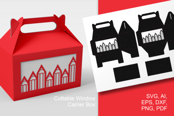 Elevating Back-to-School Packaging with the Pencils Window Var 2 Gable Box Template