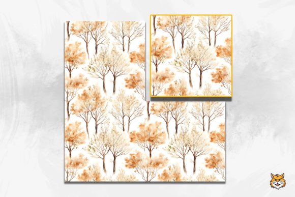 Elevating Creative Projects with a Watercolor Dried Trees Seamless Pattern