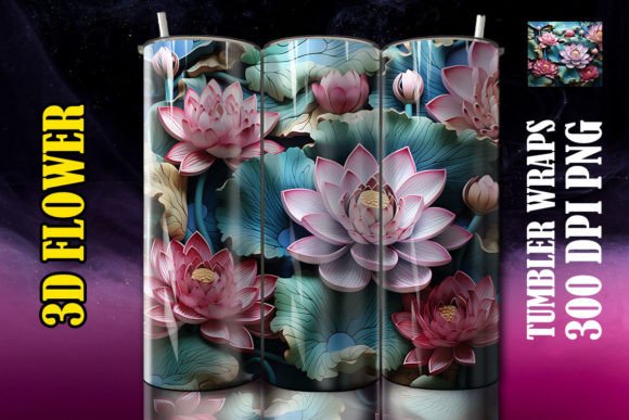 Elevating Sublimation Projects with the 3D Lotus Flower Tumbler 1 Design