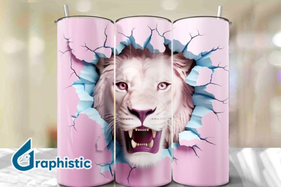 Evaluating Lion 3D Smash Wall Art Background 06 for Digital Design and Print