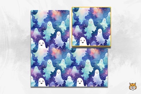 Evaluating the Watercolor Ghosts Seamless Pattern for Seasonal Design Projects