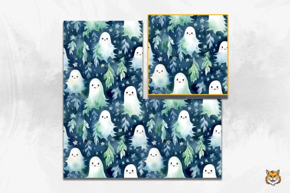 Evaluating Watercolor Ghosts Seamless Pattern 6 for Seasonal Design Projects