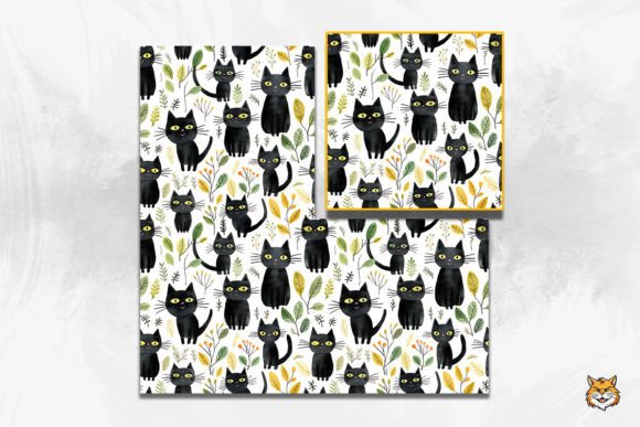 Integrating Watercolor Black Cats Seamless Pattern 2 into Professional and Personal Design Workflows