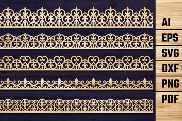 Laser Lace Border Die Cuts Bundle SVG 15: Precision Designs for Paper Crafting and Professional Organization