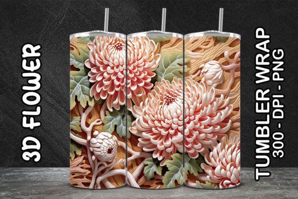 Mastering Sublimation Design: A Comprehensive Guide to the 3D Chrysanthemum Flower Tumbler Wrap PNG