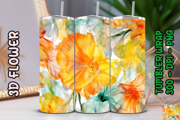 Mastering Sublimation with the 3D Poppy Flower Tumbler 1 Digital Design