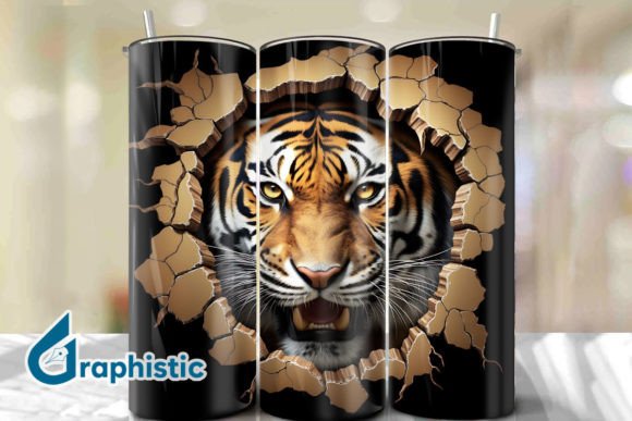 Tiger 3D Smash Wall Art Background 10: Elevating Visual Impact in Digital and Print Design
