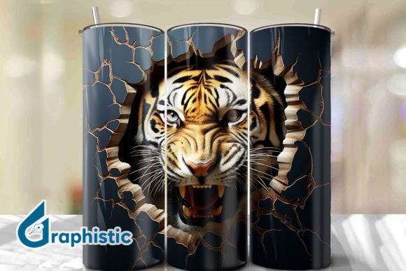 Transforming Spaces and Screens with Tiger 3D Smash Wall Art Background 17