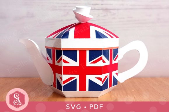 Union Flag Teapot Box PDF Template Guide