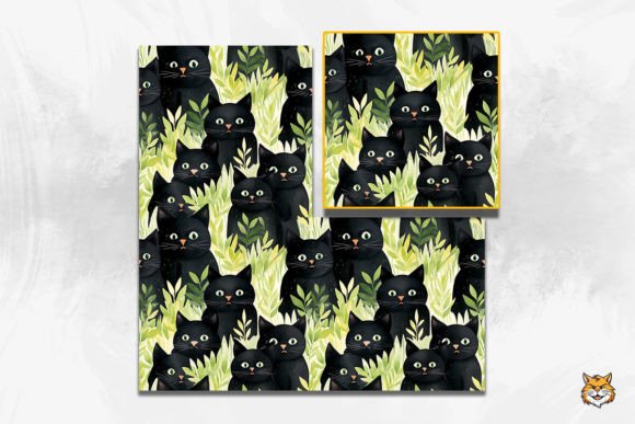 Watercolor Black Cats Seamless Pattern 4: A Versatile Design Resource