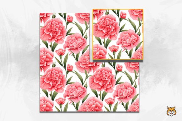 Watercolor Carnation Seamless Pattern 1: A Guide to Floral Digital Assets