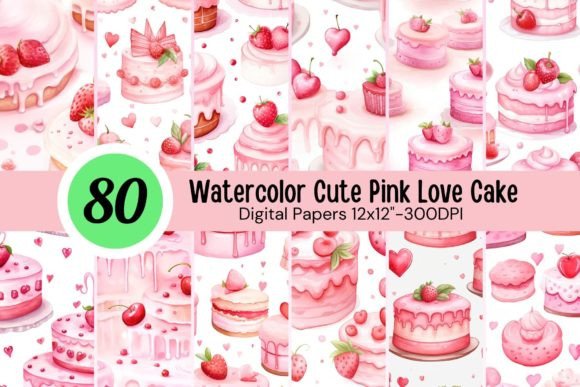 Watercolor Cute Pink Love Cake: Strategic Asset Integration for Creative Projects