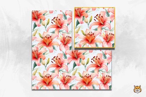 Watercolor Lily Seamless Pattern 1 Design Guide