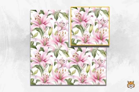 Watercolor Lily Seamless Pattern for Creative Projects