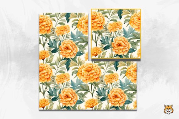 Watercolor Marigold Seamless Pattern 4 Design Guide